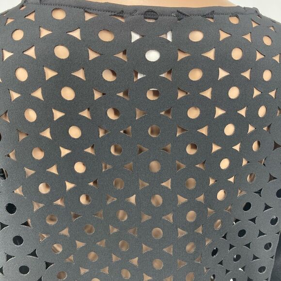 Chico’s Womens Blouse Open Circle Back Size 1 Black Color - Picture 4 of 7